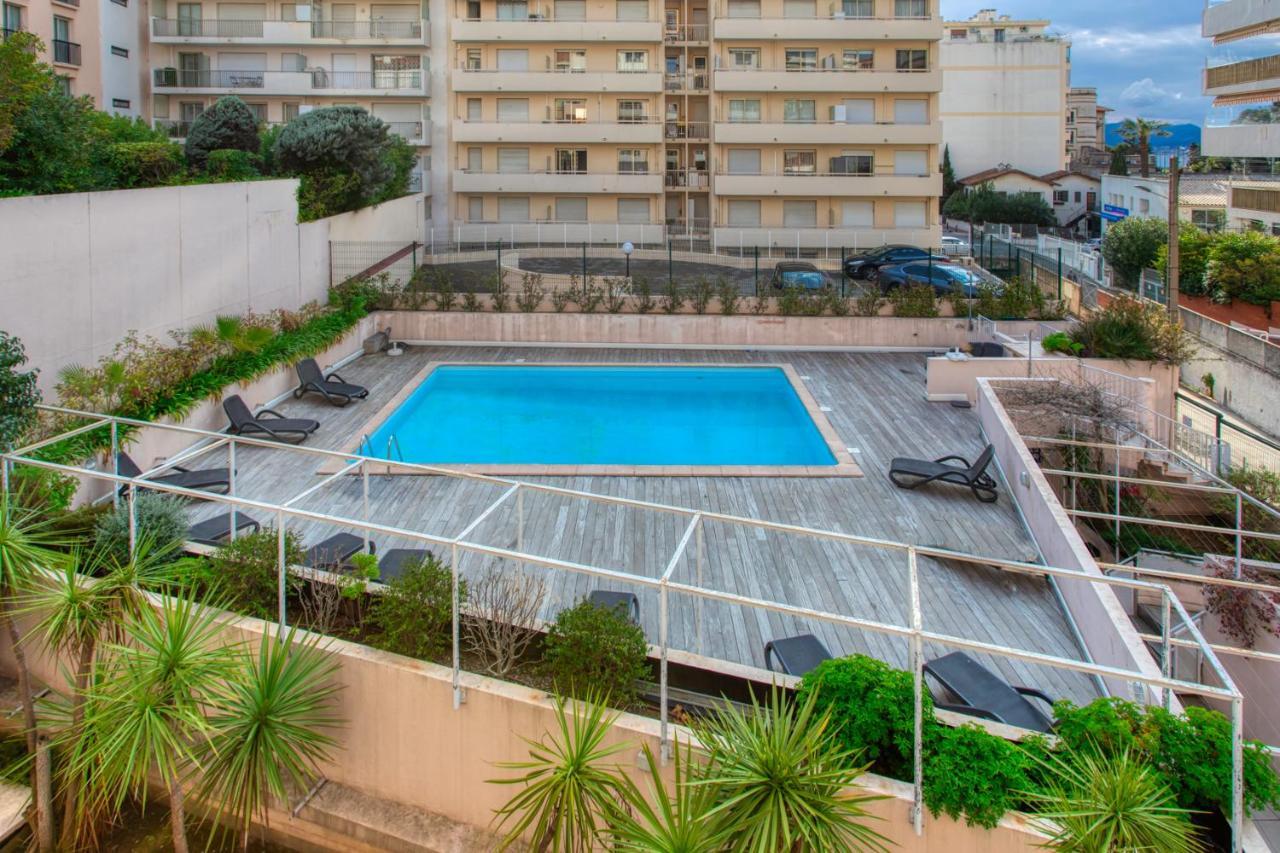 C1 Clemenceau Pool Balcony Bath Ac 2Mins Walk To Sand Beach Cannes Extérieur photo